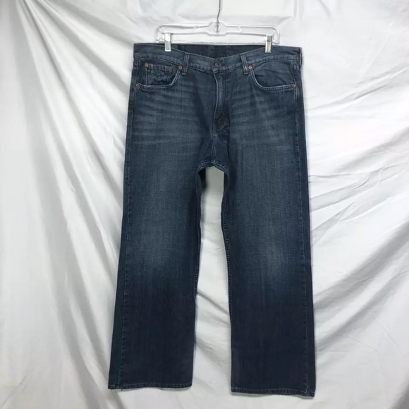 Lucky Brand Mens Classic Straight Jeans Blue Pockets Dark Wash Denim USA 36 - Picture 1 of 12